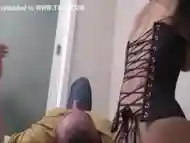 Mistress has orgasm on Slaves Face