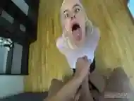 Ahegao Blowjob - Tied Hands And Stuffing A Dick In Her Throat