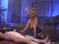 Big Tits Domme Whips Male Slave