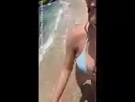 Ball Kicking on Public Beach in Hawaii POV BallBusting