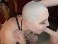 Bondage Headshave and Sloppy blowjob