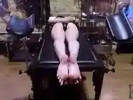 Cute Feet on the Bondage Bed