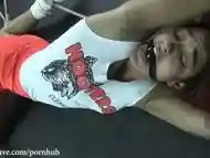 Daisy Hooters Girl struggling to cum in rope bondage