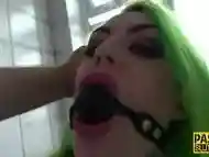 Gagged bdsm slut analized