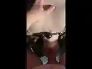 Hard deepthroat with cum on tits!