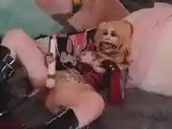 Harley Quinn spider gag mouth play and fuck machine