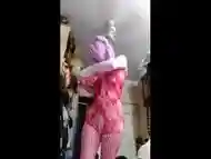 Kigurumi wearig lingerie long video