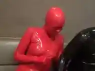 Latex Couple sex in bar