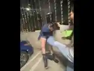 Public LA Garage BallBusting Kicking after Busy Hockey Game