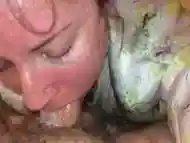 Real wife sexÂ gives sloppy enthusiastic blowjob