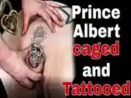 Rigid Chastity Cage PA Piercing Demo with New Slave Tattoo Femdom FLR BDSM Dominatrix Milf Stepmom