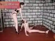 Shackled Stiletto Slave Stepped On Sucking Barefoot and Heels Humiliated by Latex Mistress Mercer