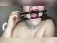 Slut Tries On Gag Collection Part 2