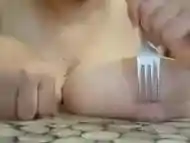 TorturesÂ by fork for nipples