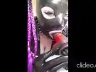 latex blowjob hood rubber slave girl Miss Maskerade devoted to her Master