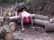 outdoors fucking and whipping a slut