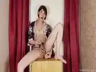 Anal Dildo Fucking Until Cum Wearing Kimono