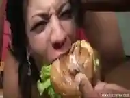 Trannys Big Meal With Too Much Cum With Alana Ribeiro