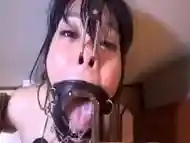 oriental Crossdresser bondman Gagging Deepthroat.