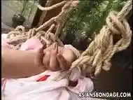 Asian girl in kimono tied up and bdsm seanced