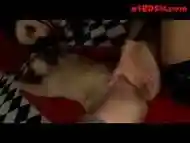 Blonde Girl Tied Legs And Arms Getting Her Pussy Mouth Fucked With Dildo By Mistress