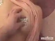 Brutally fisting his submissive GFs pussy