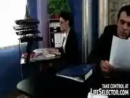 Stealing secretary is brutally punished by irate boss