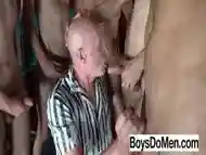 Baldie Locked Up With So Much Cock