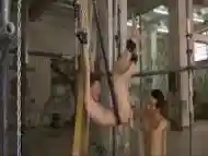 Bound skinny twink receives rough anal fucking from master