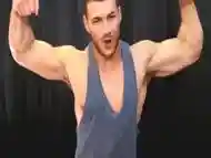 British muscular hunk wanks jacks off flexes shows off cocky verbal cum