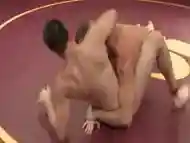 Buff stud wrestling while naked