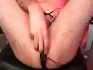 Electro stimulating my ass with estim buttplug and cumshot