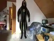 Full Try On Latex Inflatable Cyborg Hazmat Suit