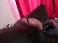 Huge hands free cum shot in catsuit (electro stimulation)