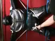 In The Frame The Restrained Bikerslave Gets A Cock Massage