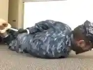 Navy Guy Bound and Gagged with his Socks