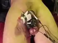 Powerful e-stim orgasm multiple cumshots