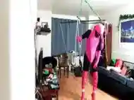 Sissy Self bondage sex swing