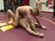 Tag team feeds their opponent cock