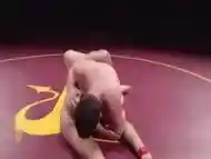 Wrestling hunk facializing stud after anal