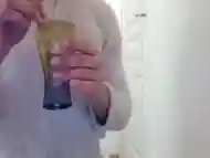 sissy femboy crossdresser self piss drinking