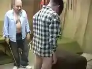 twink punished and fucked by two old men