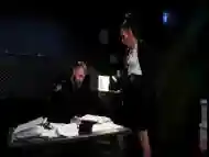 Dirty trans cop fucks her junior''s tight ass deep in the evidence room