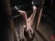 BDSM skinny teen gets rough body and pussy torment by master