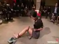 Beautiful model is pushed to her limits