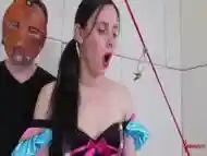 Bound anally punished sub gal gets her ass filled