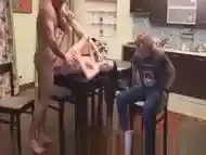 Cuckolding girlfriend banged on the table