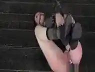 Gagging Sub Gets Flogged And Pussytoyed