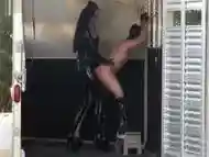 Goddess Valora Mistress Susi Fucked in the horse trailer