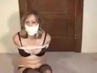 Lingerie girl tape gagged escapes